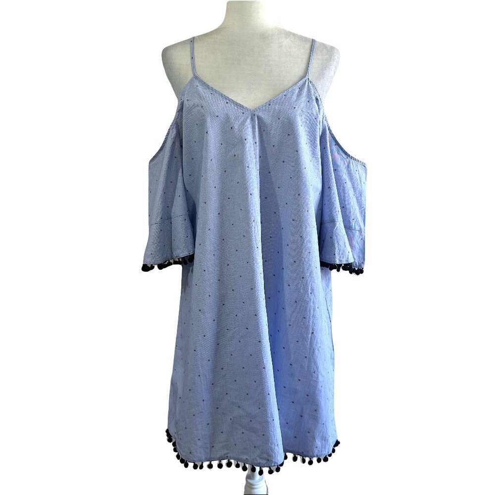 River Island Blue Cut out Shoulder Light Blue Summer Dress